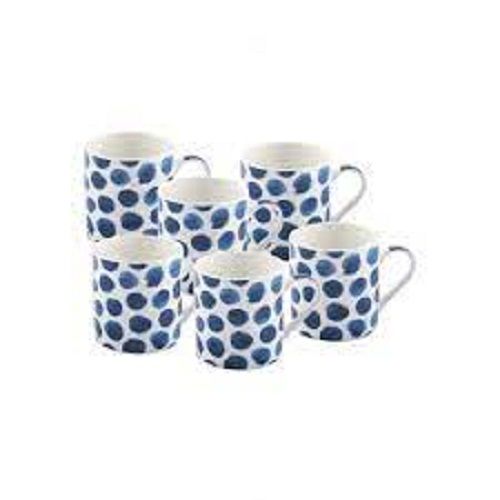 Crack Resistant Blue And White Color Small Size Six Pieces Tea Cup Set