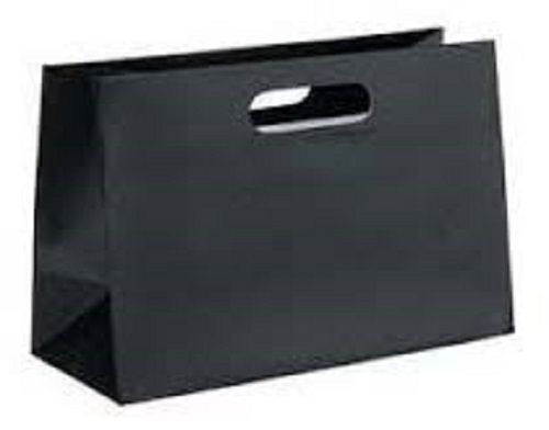 Black Plain Disposable Paper Shopping Carry Bags Made With 100 Percent Natural Materials