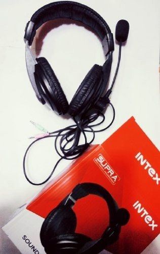 Premium Quality Sound And Easy To Carry Black Color Wired Headphone With Mic