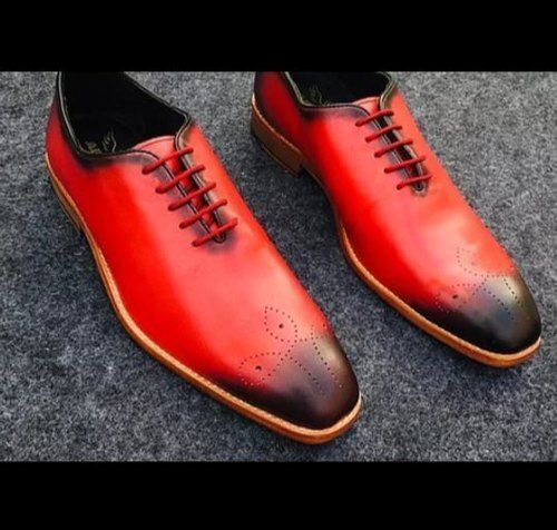 Men Red Formal Wear Leather Shoes