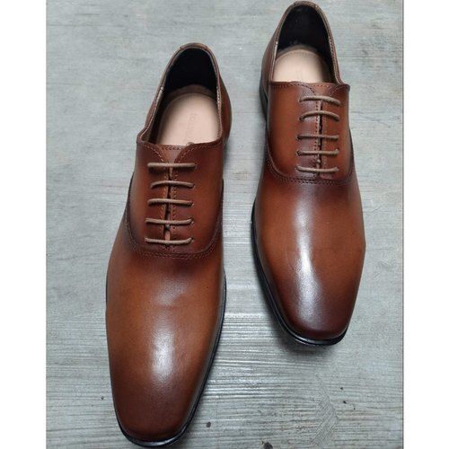 Brown Men Round Toe Lace Up Formal Shoes