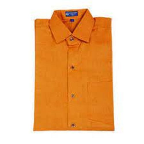 Quick Dry Wrinkle Free Orange Full Sleeve Cotton Shirts For Mens