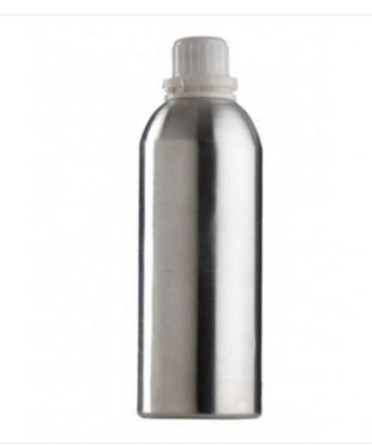 Silver 1 Liter Aluminium Bottle For Chemical Storage With White Cap And Narrow Flip Top