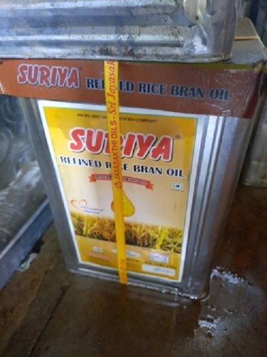 Common A Grade Pure And Healthy Suriya Refined Rice Bran Cooking Oil With 15Ltr Tin Container