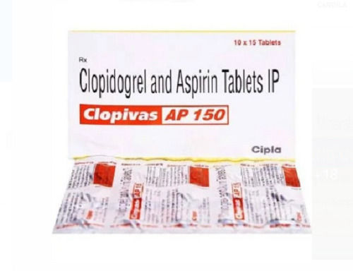 Clopivas Ap 150 Clopidogrel And Asprine Tablets Ip, Pack Of 10x15 Tablets 
