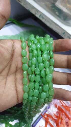 Fancy Round Shape Green Colour Finally Finished Glass Beads For Bracelet And Jewellery