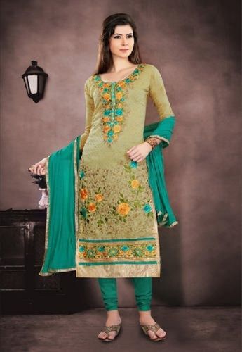 Ladies Unstitched Exclusive Classic Embroidery Salwar Suit Wedding Wear