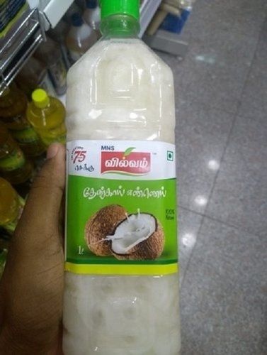  1 लीटर बोतल की पैकिंग के साथ कोई रासायनिक शुद्ध और स्वस्थ नारियल खाना पकाने का तेल नहीं 