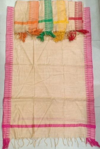 Orange Colors Plain Casual Wear Chanderi Dupatta For Home And Offices With Soft Fabric