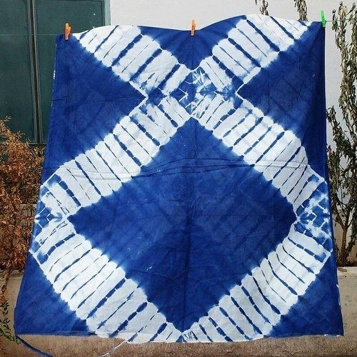 Blue And White 100% Pure Cotton Shibori Tie Dyed Fabric For Garment Making Density: 0.5 Gram Per Cubic Meter (G/M3)