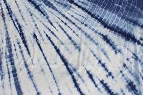 Blue And White Block Printed Tie Dyed Soft Voile Cotton Fabric For Making Bedcovers Density: 0.5 Gram Per Cubic Meter (G/M3)