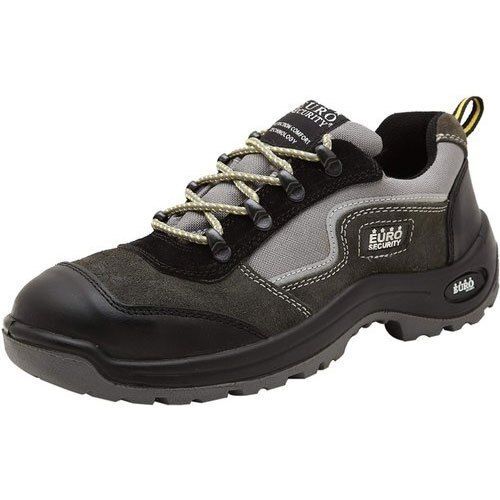 पसीने से मुक्त और अतिरिक्त सुरक्षा के लिए काले चमड़े के यूरो सुरक्षा जूते