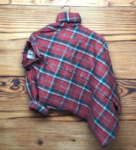 Batik Men'S Twill Cotton Check Red Printed Shirt Made With Breathable And Cotton Fabric