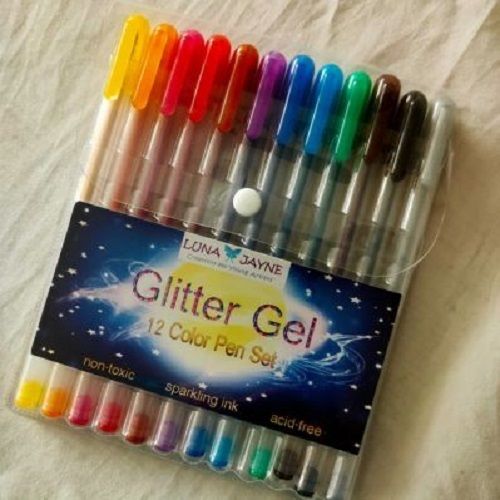 Blue Multi Color Plastic Body Glitter Gel Pens For School, Offices Or Stationery Purpose