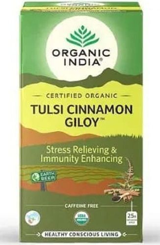 Organic India Tulsi Cinnamon Giloy Tea Best Stress Relieving And Immunity  Honey