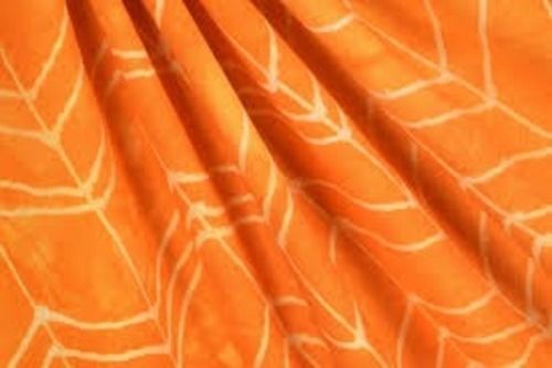 Orange 100% Pure Cotton Print Dyed Fabric For Garment Making, 41 Inch Width