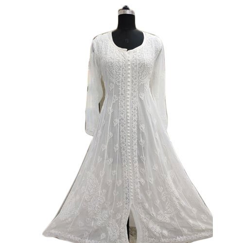 Buy online Off White Georgette Plain Anarkali Kurta from Kurta Kurtis for  Women by D&s for ₹2199 at 0% off | 2023 Limeroad.com