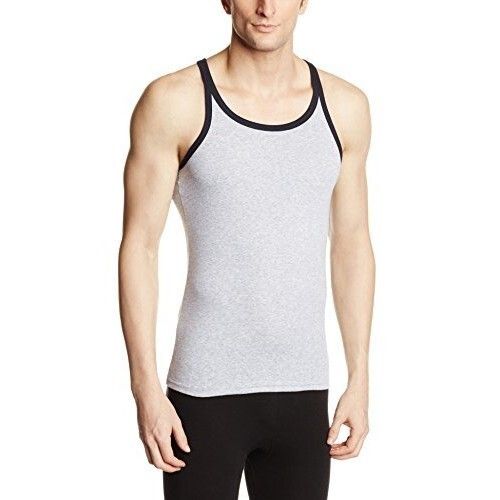 Under Wired Mens Regular Fit Sleeveless U-Neck Orange 100% Cotton Plain Gym Vest