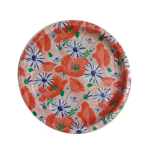 Round Shape Printed Red Disposable Paper Plate Application: Event And Party Supplies
