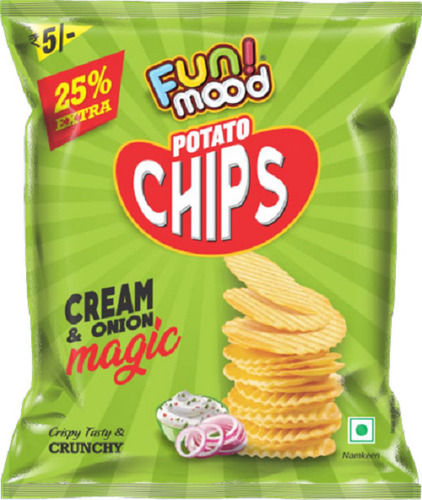 Super Delicious Spicy And Salty Fried Cream And Onion Potato Chips 10 Gram