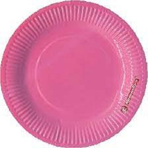 100% Eco Friendly Pink Color Disposable Paper Plate For Party And Functions Size: 6 Inch .