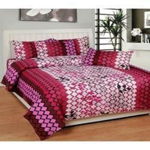 Multi Color 100% Highly Breathable Printed Cotton Double Bed Sheets For Home