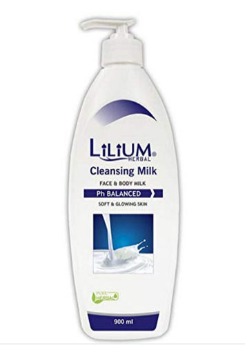 White Lilium Herbal Cleansing Milk Face And Body Milk For Soft And Glowing Skin, Net Vol. 900Ml