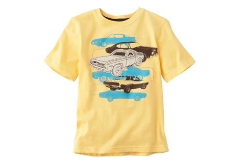 Baby Yellow Printed Round Neck Short Sleeve Casual Wear Cotton T Shirt