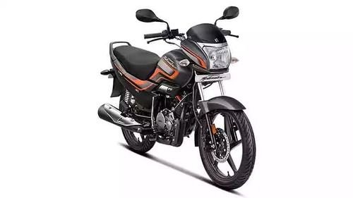 Metal Black And Orange Hero Super Splendor Bike With 110Cc Engine Capacity And 75Kmpl Mileage