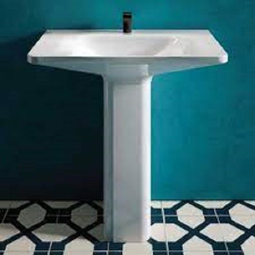 Easy To Clean And Scratch Resistant White Ceramic One Piece Pedestal Wash Basin  Installation Type: Floor Mounted