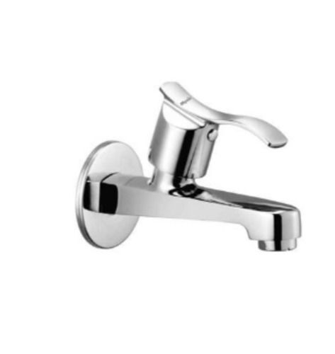 Silver Color Wall Mounted Chrome Coated Heavy-Duty Brass Bathroom Water Tap