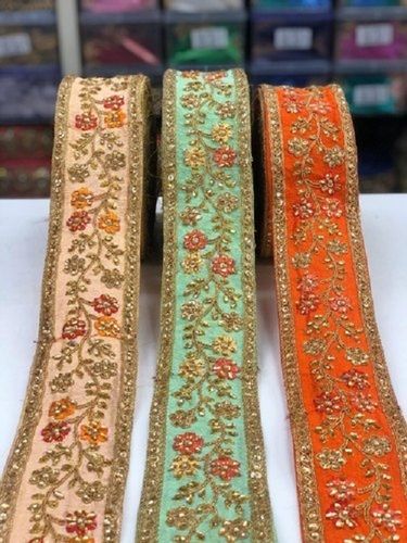 Smooth Texture Tear Resistance Elegant Look Fancy Lace And Maroon Golden  Colour Decoration Material: Stones at Best Price in Meerut