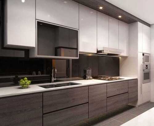 Modern Designer Straight Modular Kitchen For Residential Purpose And More Affordable No Assembly Required