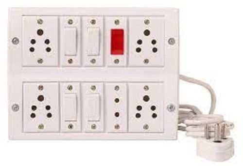 White Colour Electric Extension Switch Boards With Indicator Lamp For Domestic Use