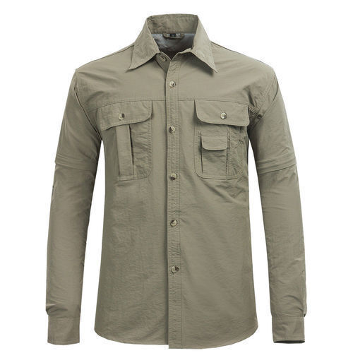 Breathable Full Sleeve Plain Cargo Shirt For Mens