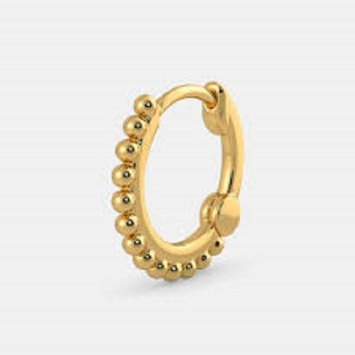 Elegant And Trendy Stylish Looking Delicate Gold Plated Beaded Cartilage Hoop Ring  Gender: Women