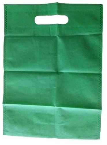 Green Plain Comfortable Easy To Handle Eco Friendly D Cut Non Woven Carry Bag