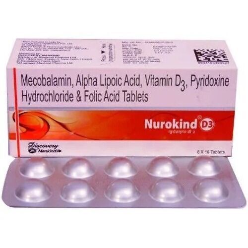 Nurokind D3, Mecobalamin, Alpha Lipoic Acid, Vitamin D3, Folic Acid Tablets Medicine Raw Materials