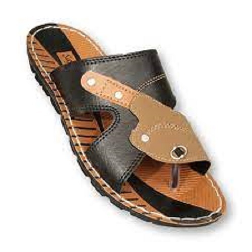 Mens Black And Brown Fashionable Comfortable Flip Flop Slipper For Regular Use