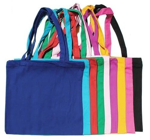 Nature Care Multi Coloured Plain Cotton Carry Bag With Recyclable And Adjustable Wheels: No