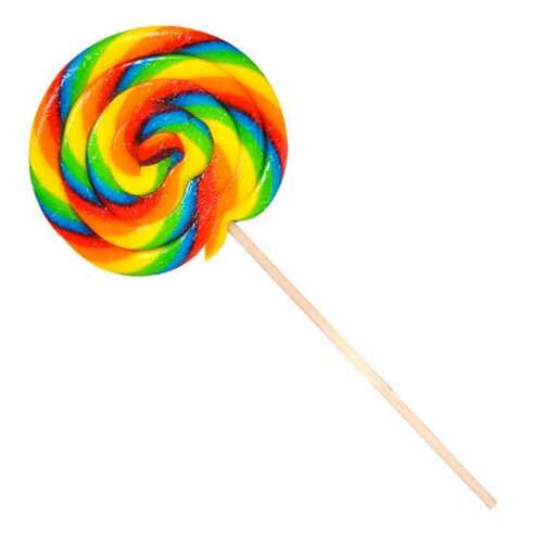 Rainbow Swirl Lollipop In Fruity Flavour, Round Shape, Colorful And Tasty