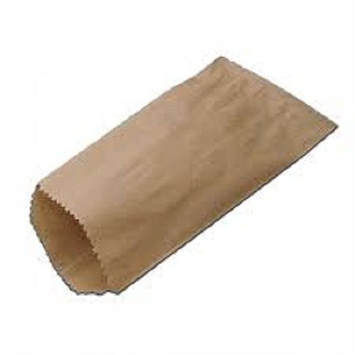 Rectangular Plain Brown Colour Small Paper Pouch for Grocery and Shopping Use