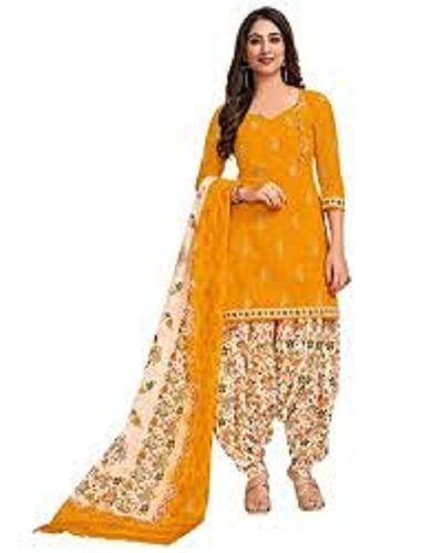 Miraan Women Cotton Unstitched Patiyala Good Looking Dress Material  Bust Size: 38 Inch (In)