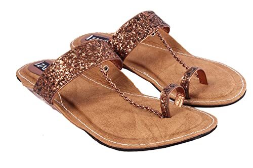 Women Brown Fabric Comfortable Flats Sandal - Size 5-9 | Ergonomic Design Cushioned Insole Non-Slip Sole Breathable Lining Lightweight Slip-On Functionality