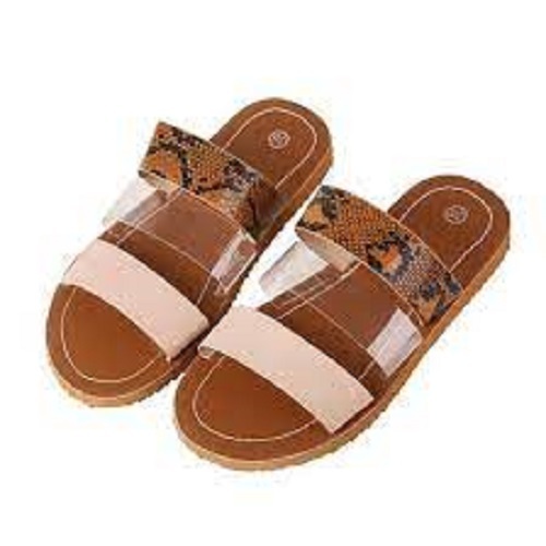 Leather Slippers - Brown, Girls Size with Cushioned Insole | Comfortable, Durable, Non-Slip Sole for Everyday Wear