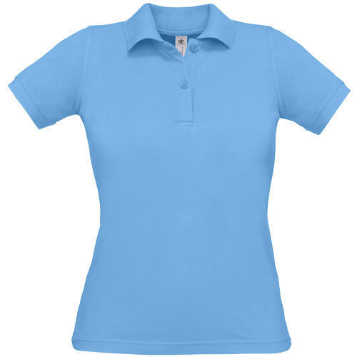 100% Cotton Plain Pattern Sky Blue Colour T-Shirt For Casual And Party Wear Gender: Female