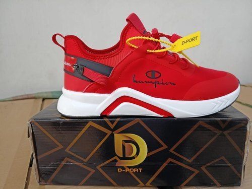 Comfortable And Skin Friendly Lightweight Men'S Red Color Sport Shoes Insole Material: Pvc