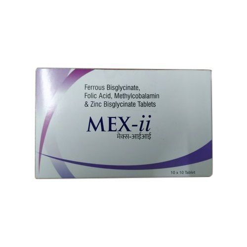 Ferrous Bisglycinate, Folic Acid, Methylcobalamin And Zinc Bisglycinate Tablets, 10x10 Tablet Pack