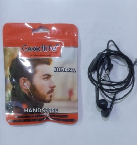 हाई बेस लाइट वेट एलिगेंट लुक और फ्लेक्सिबल ब्लैक वायर्ड ईयरफ़ोन माइक डिज़ाइन के साथ: बार