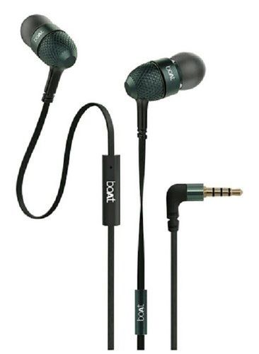 High Base Tangle Free And Light Weight Black Wired Mobile Earphone With Mic Design: Bar